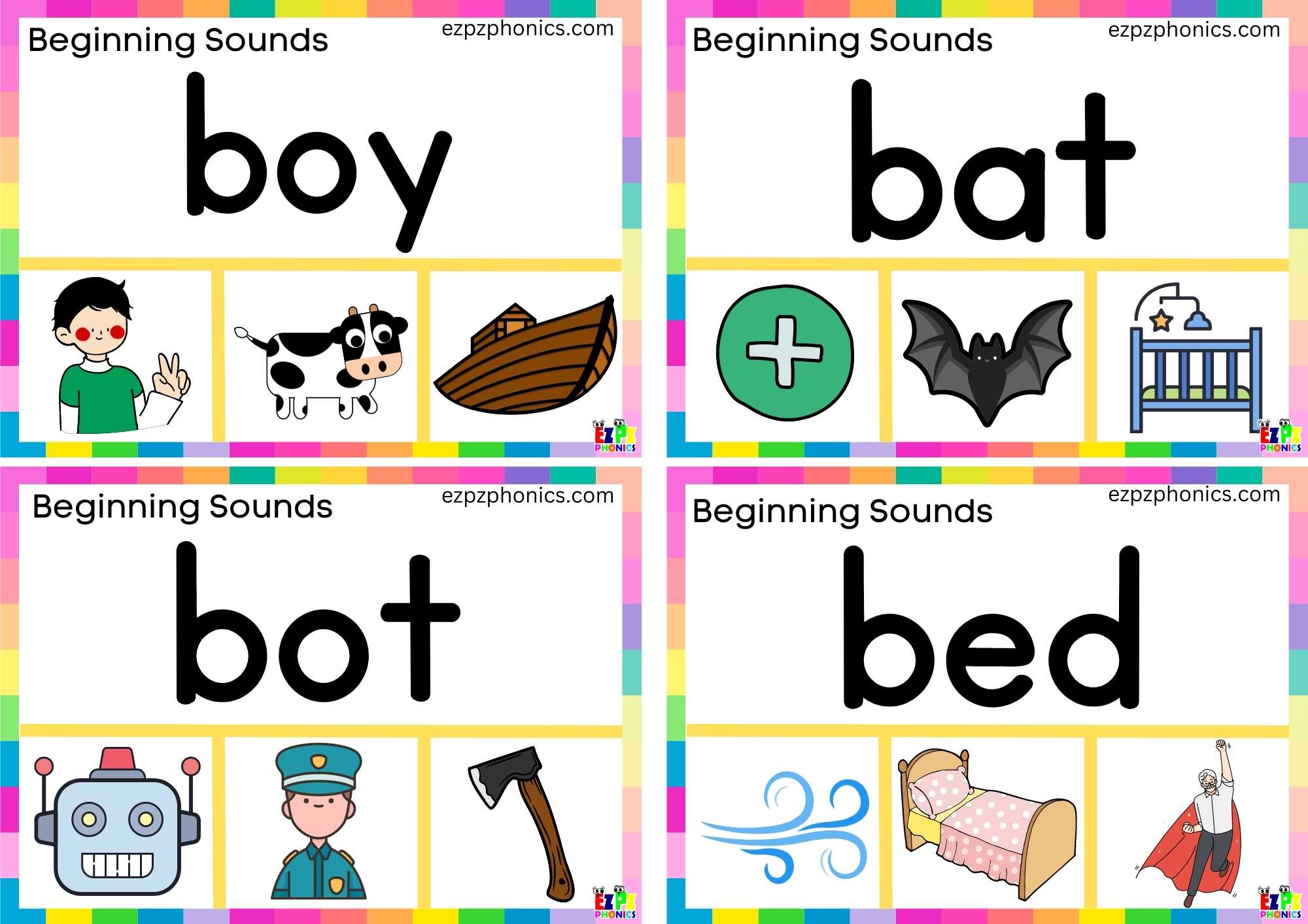 Read The Word And Clip The Correct Image Clip Card Letter B2 ...